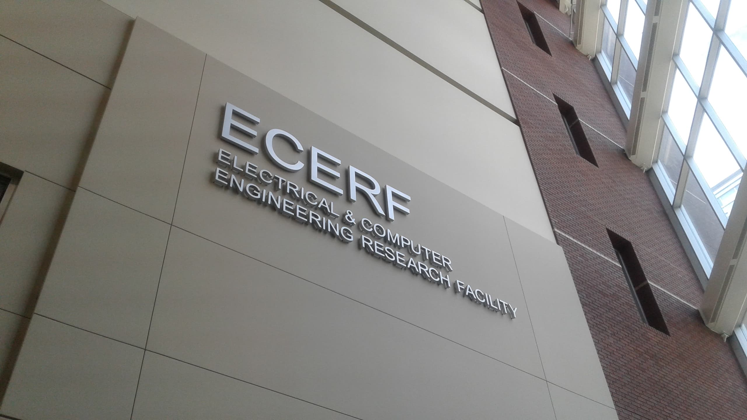 sign on building electrical & computer engineering research facility 