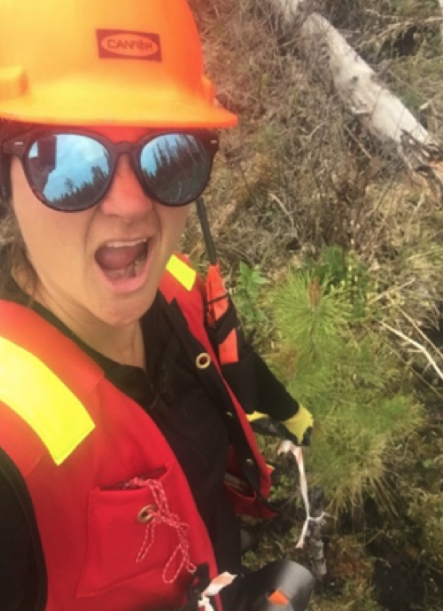 woman wearing hard hat