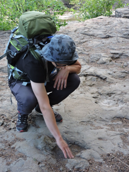 person touching the ground