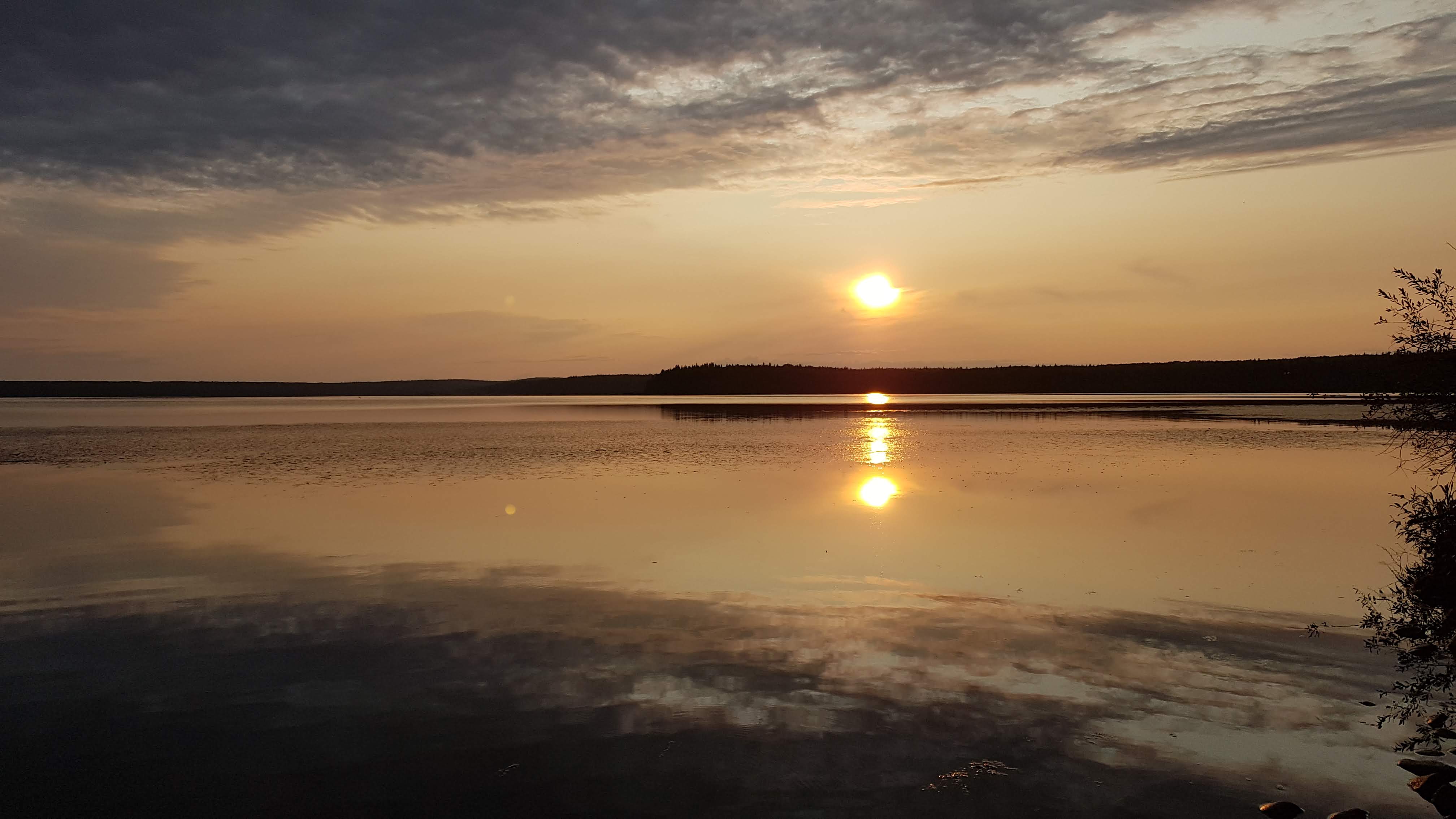 sunset by the lake