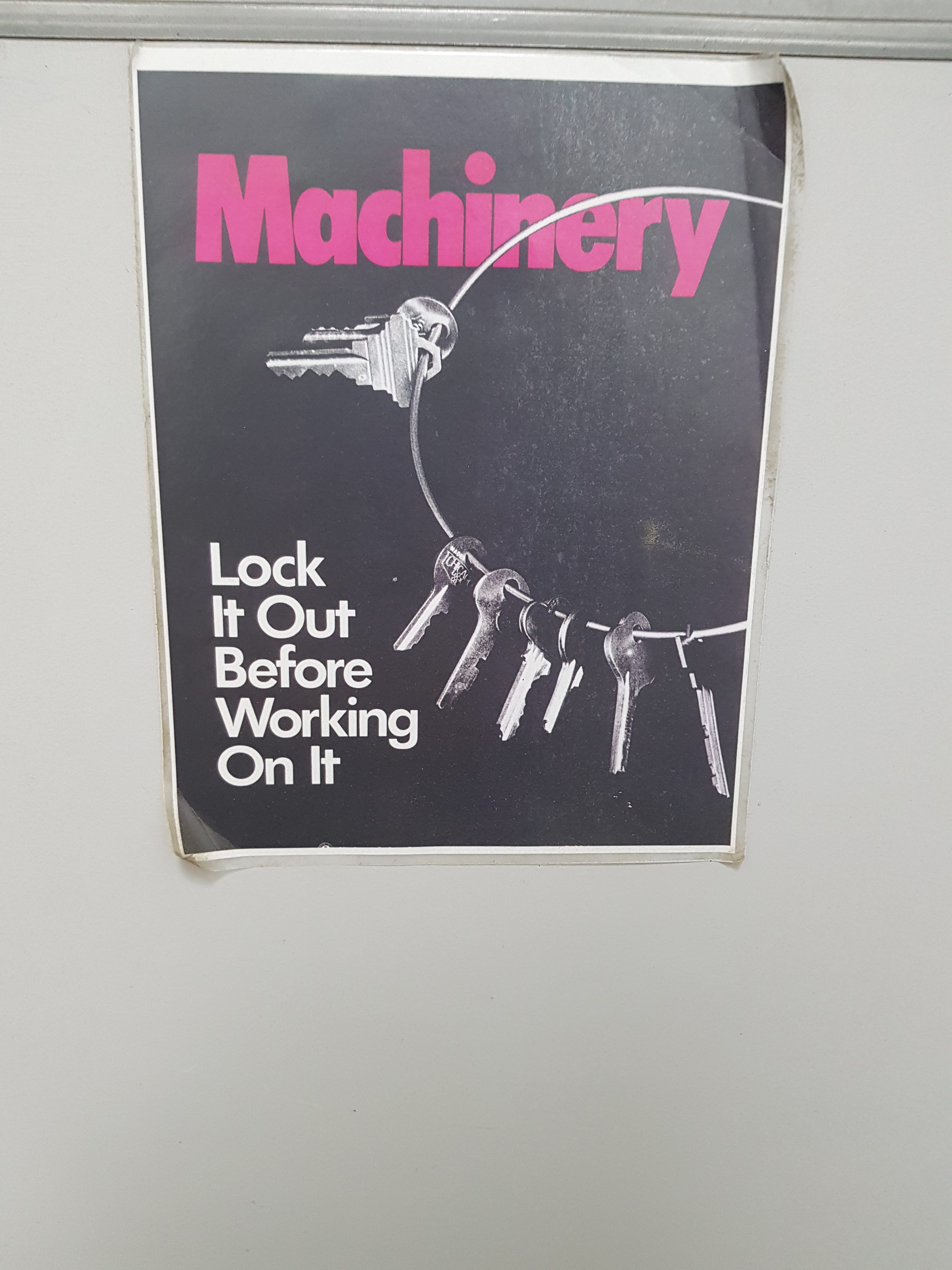 poster about locking machinery