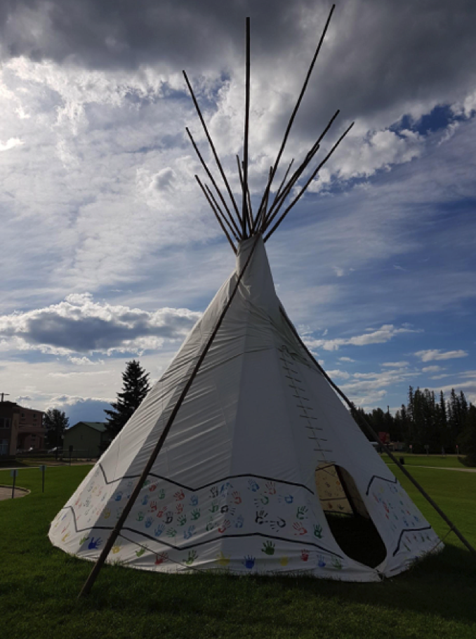 closeup of tent