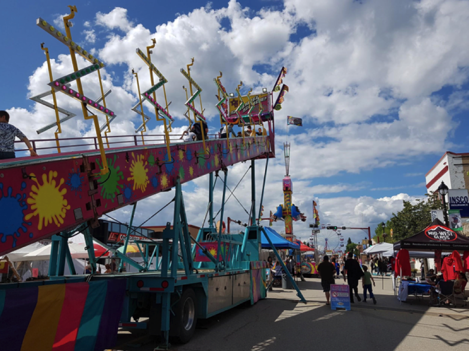 view of rides at a fair