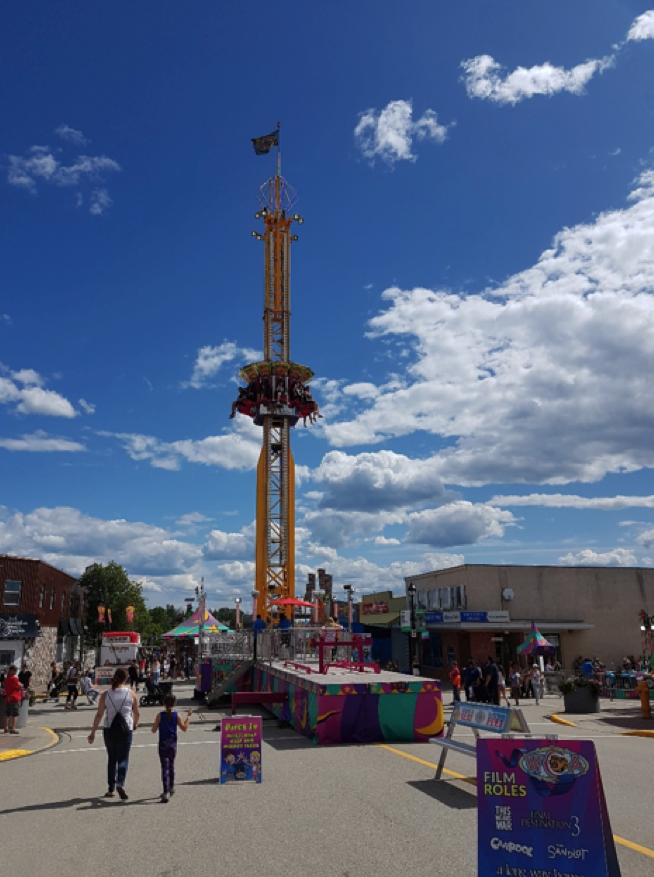 large drop ride at a fair